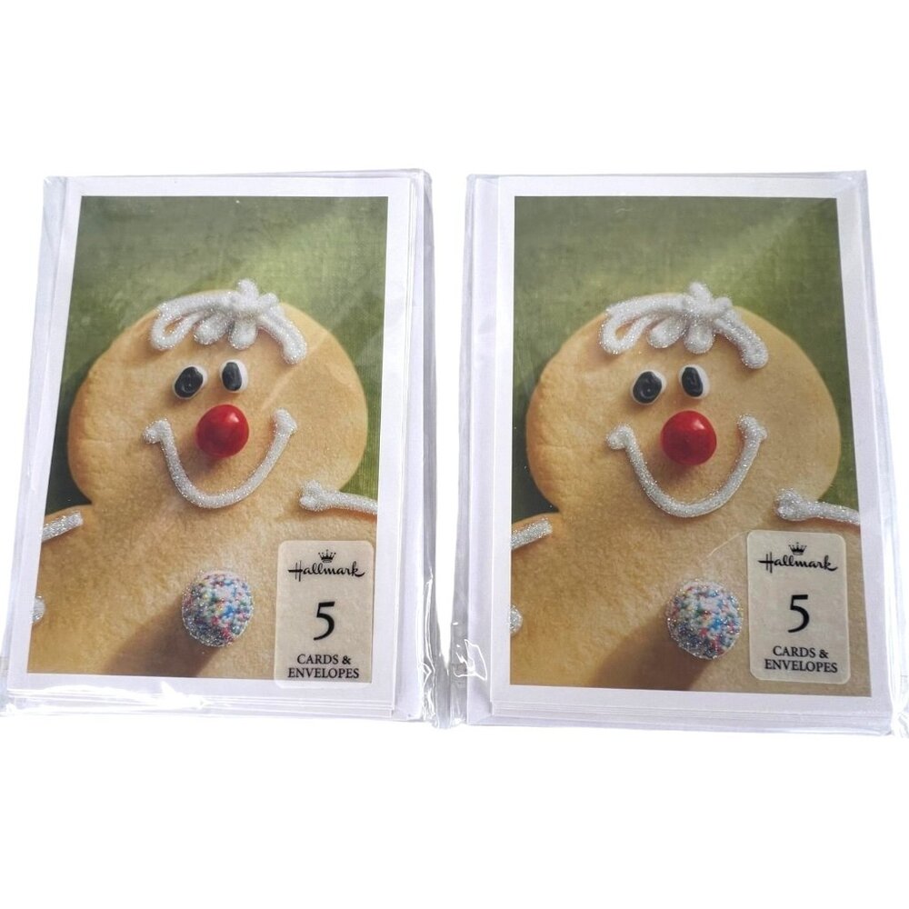 Hallmark Gingerbread Man Christmas Cards & Envelopes Set Of‎ 10 Be Merry